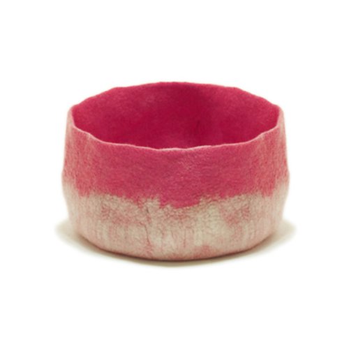 Grande calebasse en feutre - rose grenade